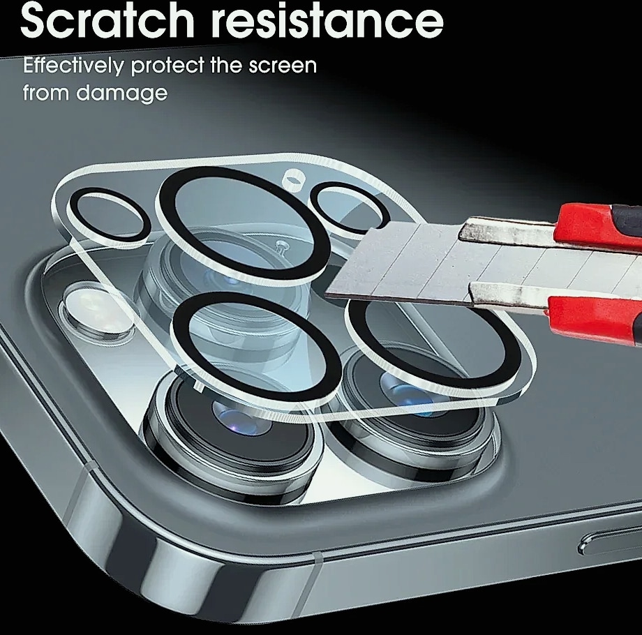 BAPPSUS Tempered Glass Camera Lens Protector for iPhone — scale reference