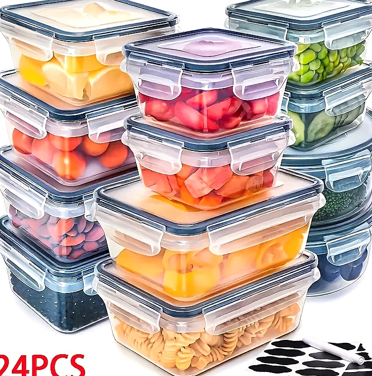 48-Piece BPA-Free Food Storage Container Set with Airtight — close-up details