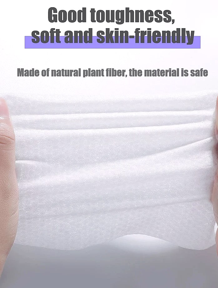 100-Piece Pearl Cotton Face Towels Disposable Makeup Remover — scale reference