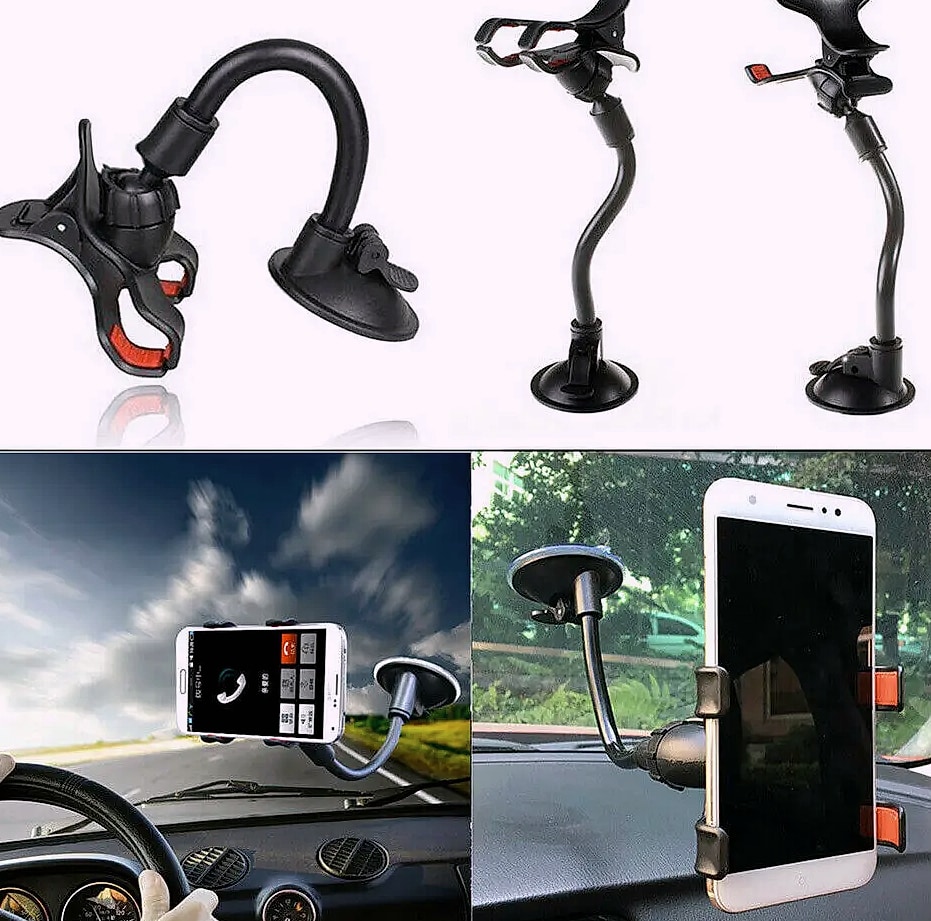 360-Degree Windshield Car Mount with Suction Cup for Phones — close-up details