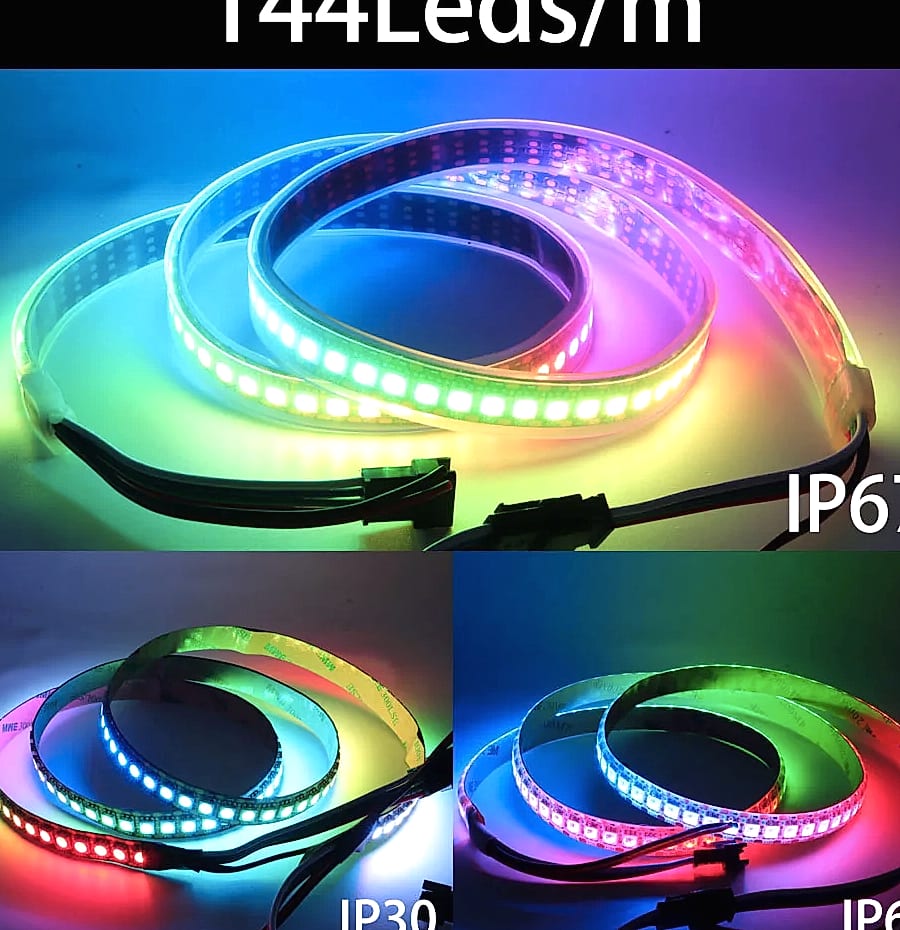 Xnbada WS2812B RGB LED Strip Lights Individually Addressable — interior detail