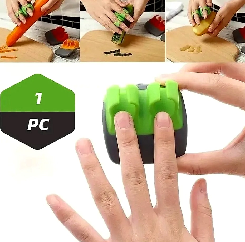 Black and Green Kitchen Peeler with Sharp Blade and Grip — feature highlights