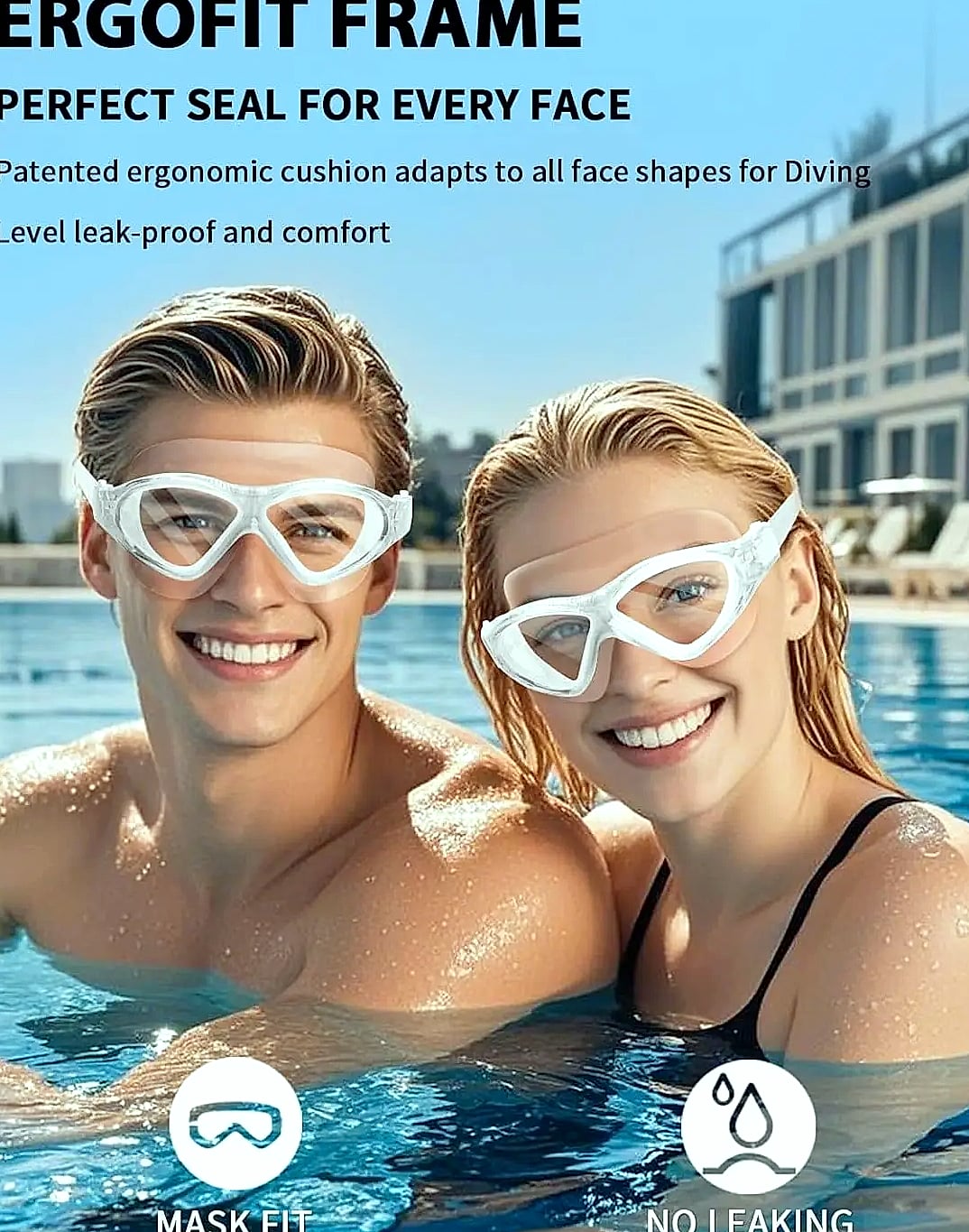 Anti-Fog Liquid Silicone Swimming Goggles with UV Protection — feature highlights