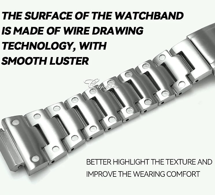 Caphter GM-2100 Metal Watchband Stainless Steel Bracelet — side view