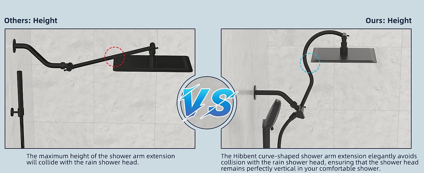 Hibbent 10 inch rainfall shower head combo with handheld — package contents