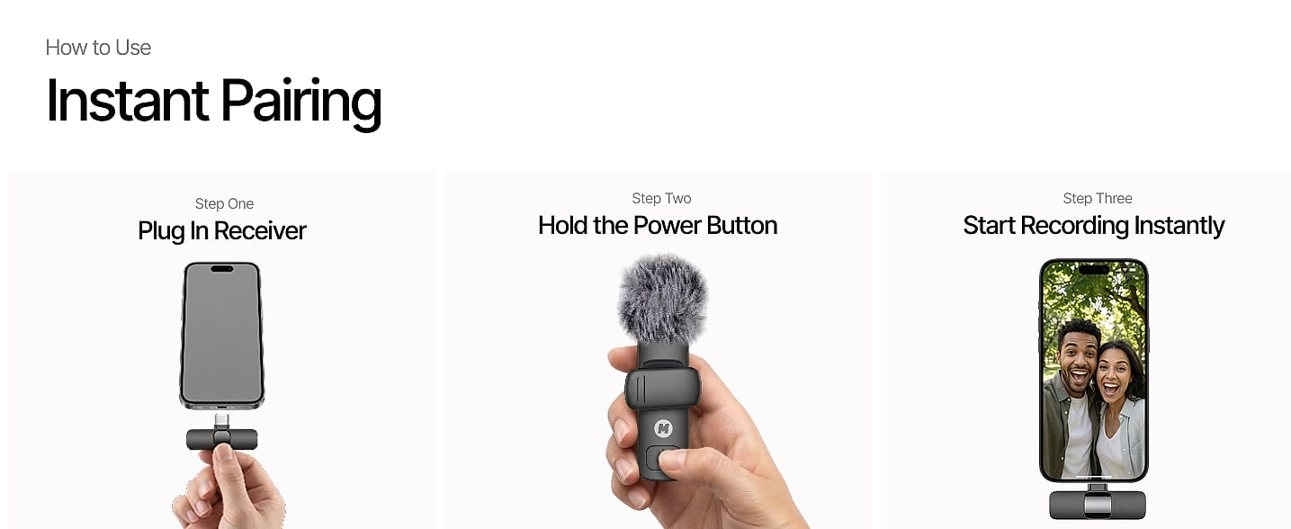 Mini Mic Pro Wireless Lavalier Microphone 2-Pack — close-up details