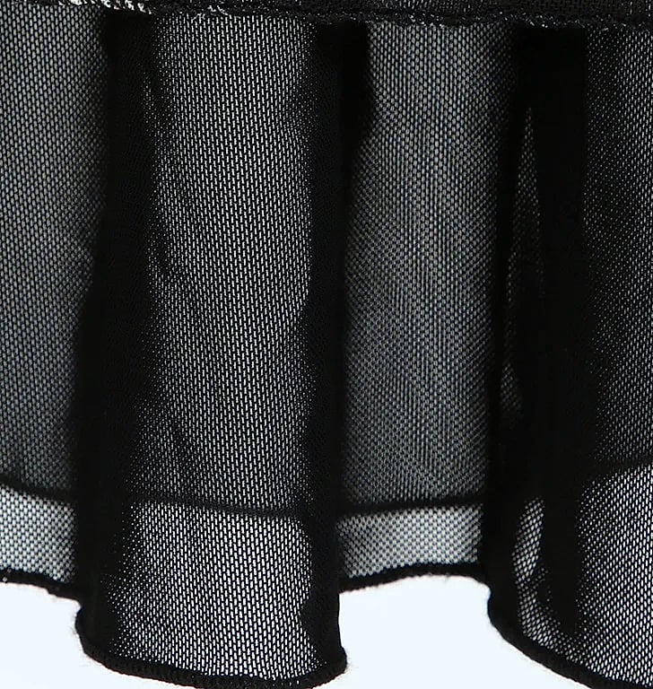 Goth Dark Y2K Double Layer Mesh A-Line Skirt Fairy — scale reference