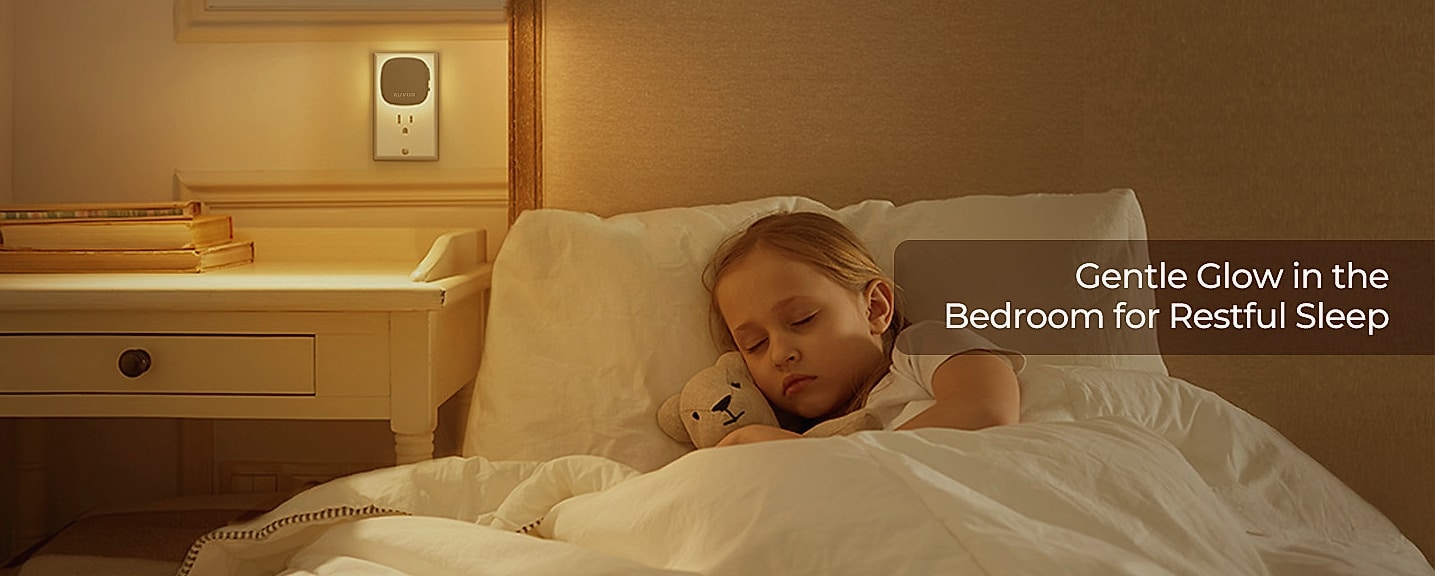 AUVON LED Backlit Night Light with Motion Sensor, 2 Pack — parts overview