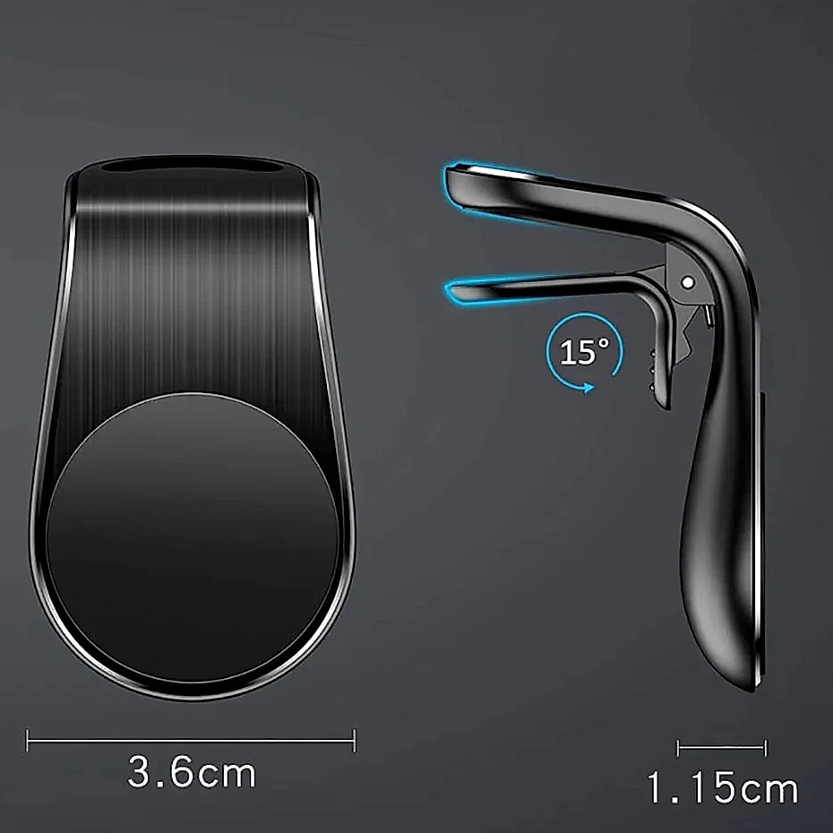 Magnetic Car Phone Holder Air Vent Clip Mount — side view