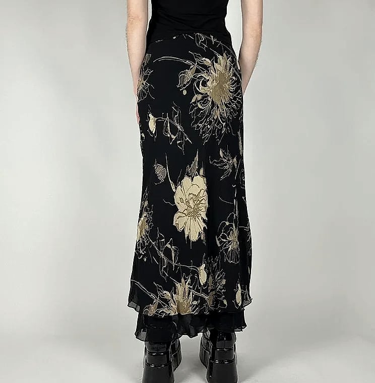 Goth Dark Y2K Double Layer Mesh A-Line Skirt Fairy — build progress