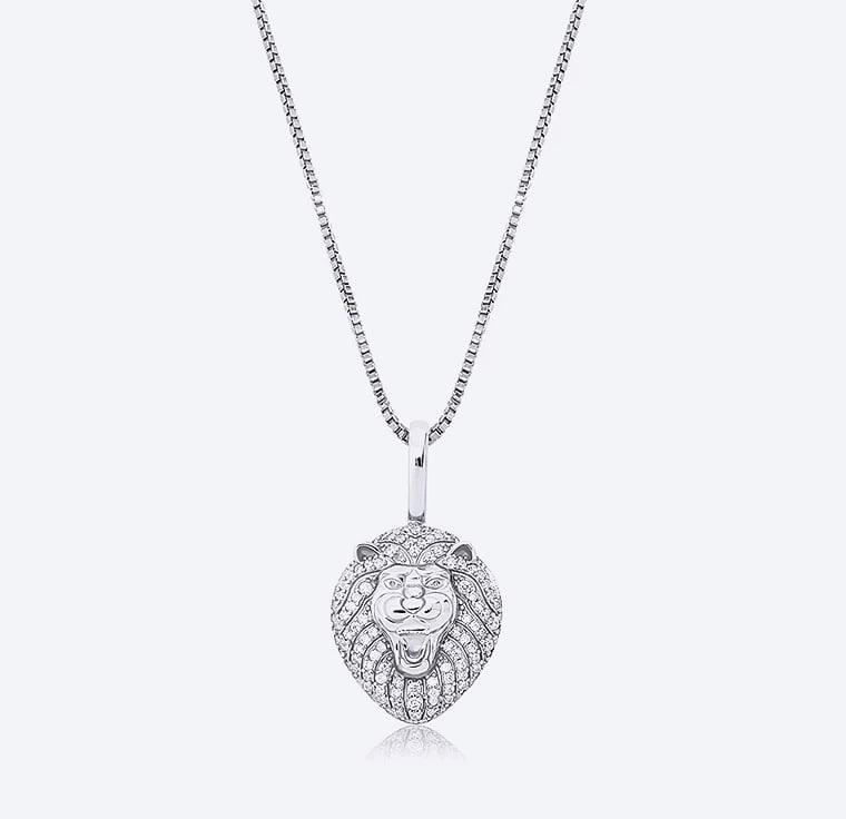 JINAO 925 Sterling Silver Lion Pendant Necklace — feature highlights