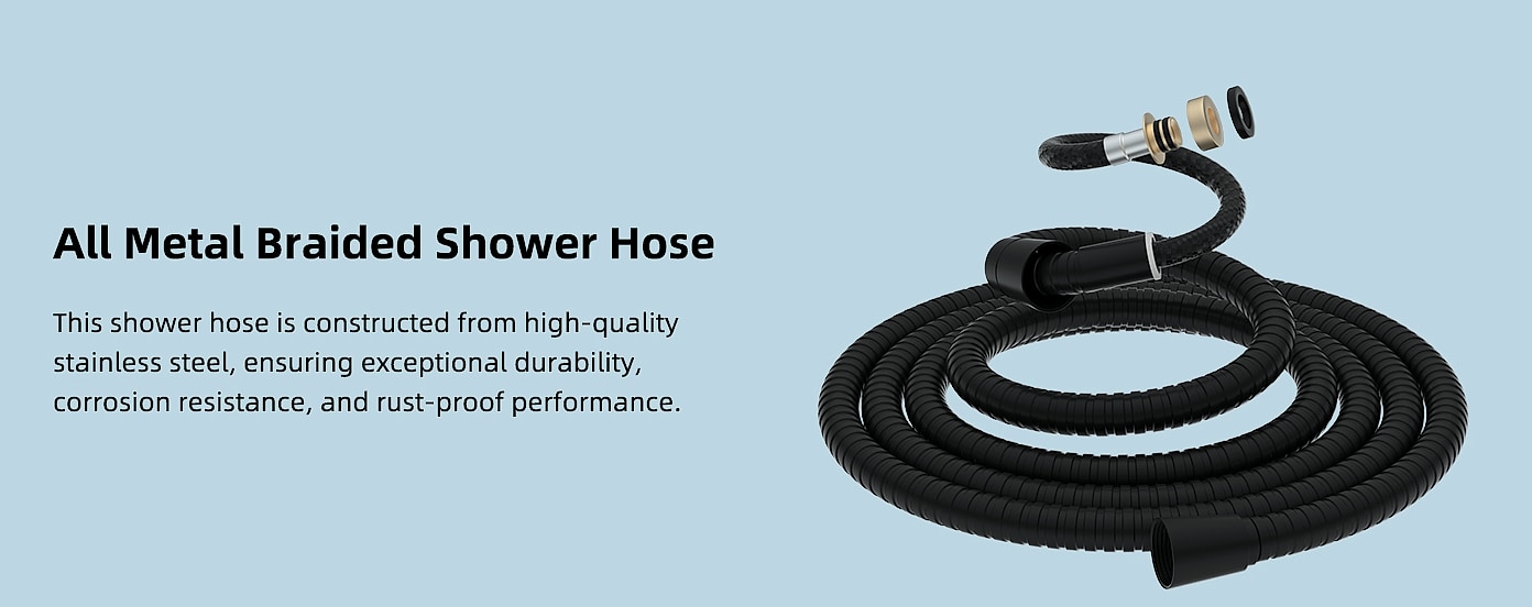 Hibbent 10 inch rainfall shower head combo with handheld — parts overview