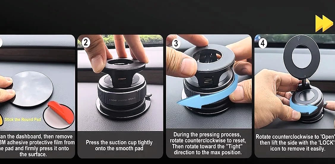 DUTRIEUX Magnetic Car Phone Mount 360° Adjustable — feature highlights