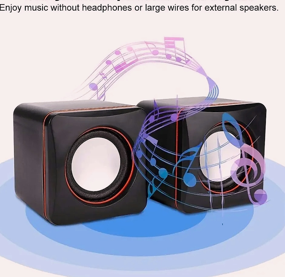 DUTRIEUX Mini USB Stereo Speaker System for Laptops — close-up details
