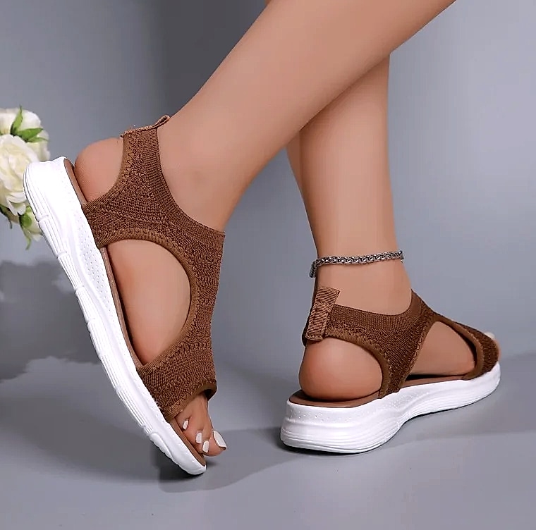 NAZSQ Women's Mesh Knitted Beach Sandals Wedge Roman Style — parts overview