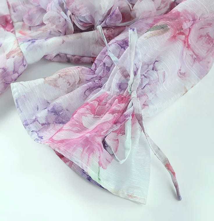 Chic Floral Printed Mini Dress Backless Sleeveless Hem — build progress