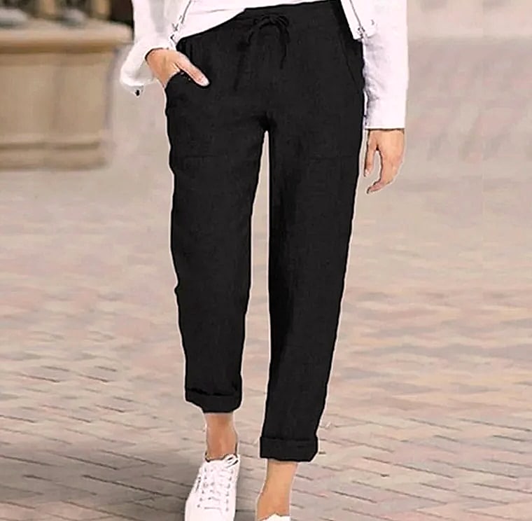 XPQBB Casual Cotton Linen Women's Harem Pants High Waist — feature highlights