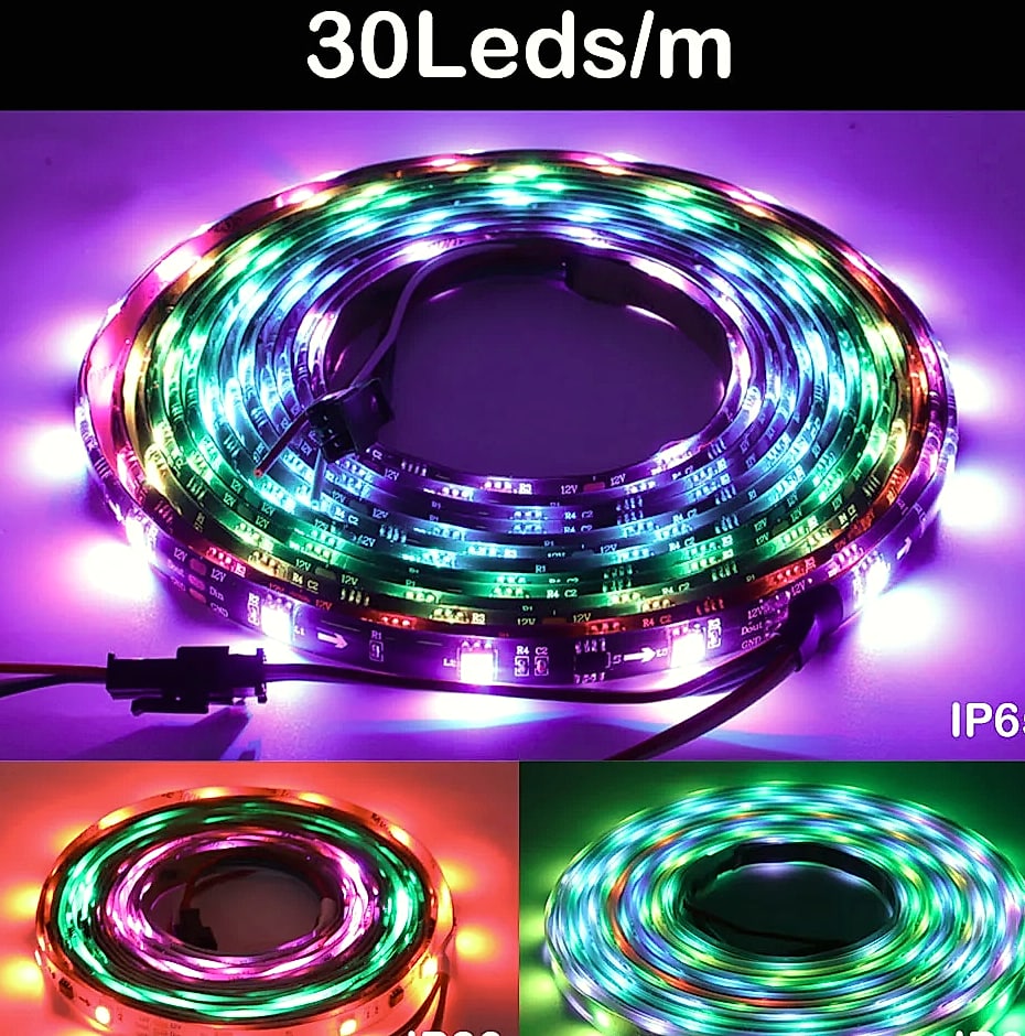 Xnbada WS2812B RGB LED Strip Lights Individually Addressable — feature highlights