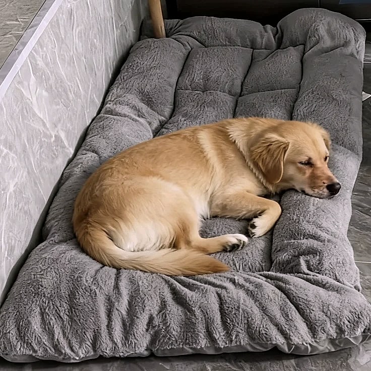 Booteely Extra Large Plush Dog Bed Sofa, 120cm Pet Mat — assembled view