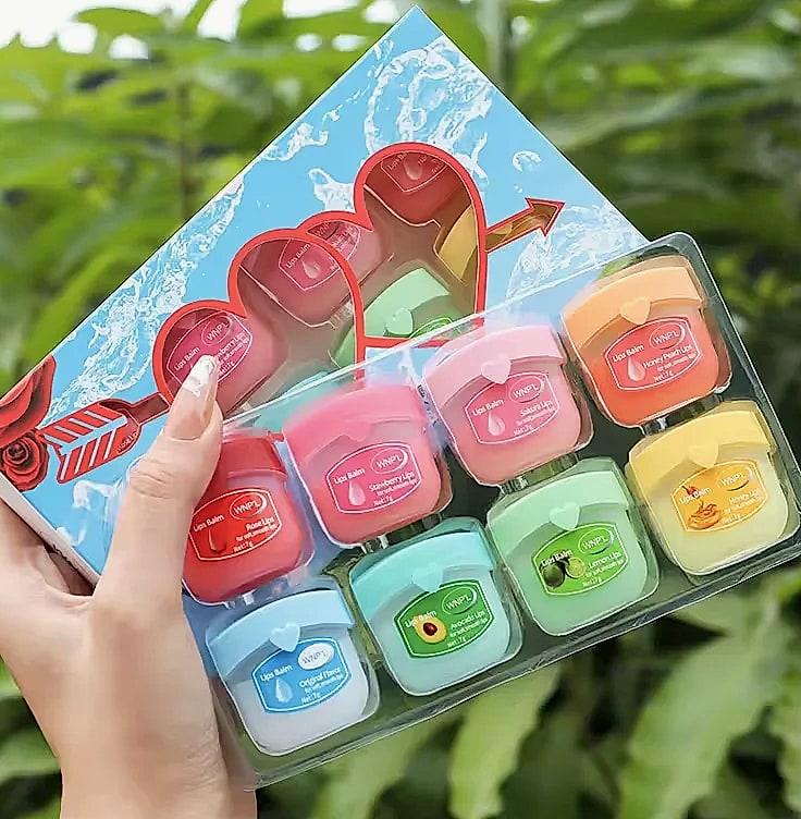 Fruit Series Lip Balm Set, 4/6/8 Pack Moisturizing Lip Care — package contents