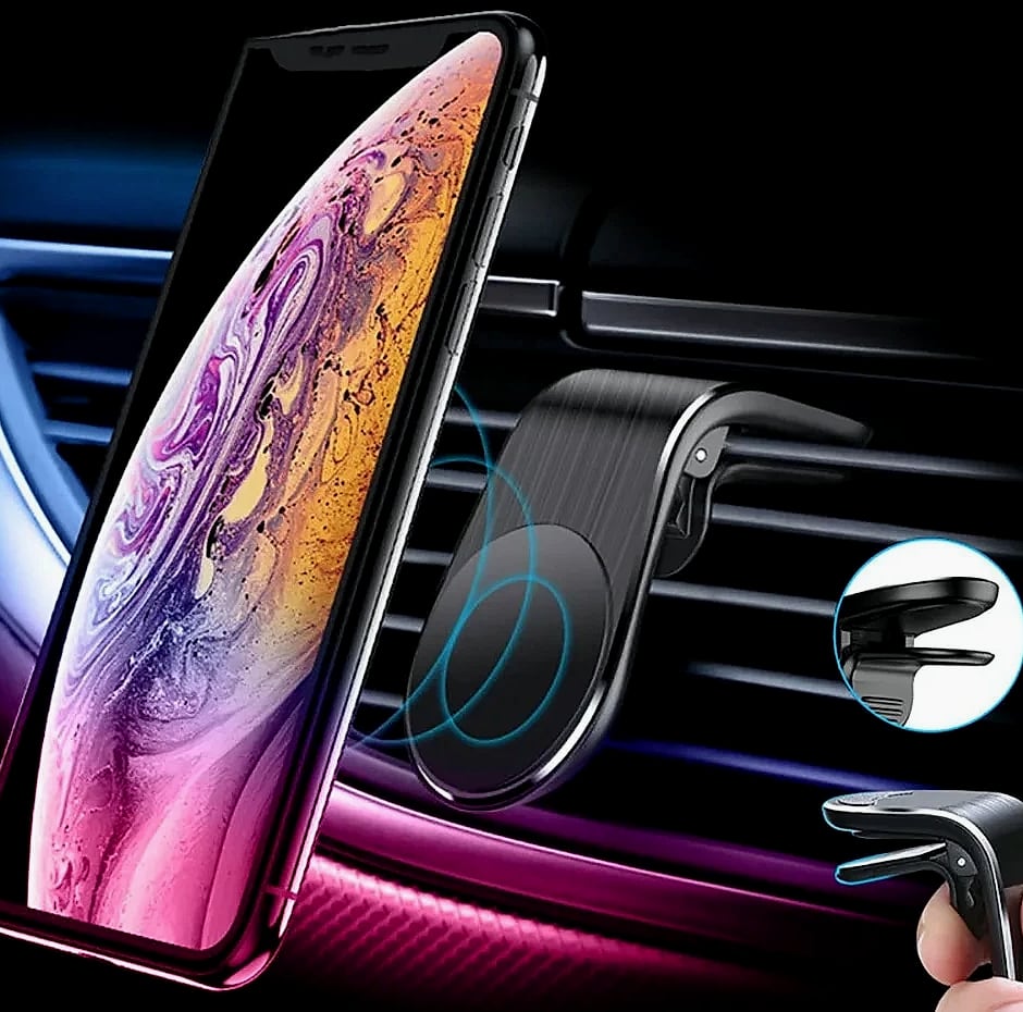Magnetic Car Phone Holder Air Vent Clip Mount — scale reference