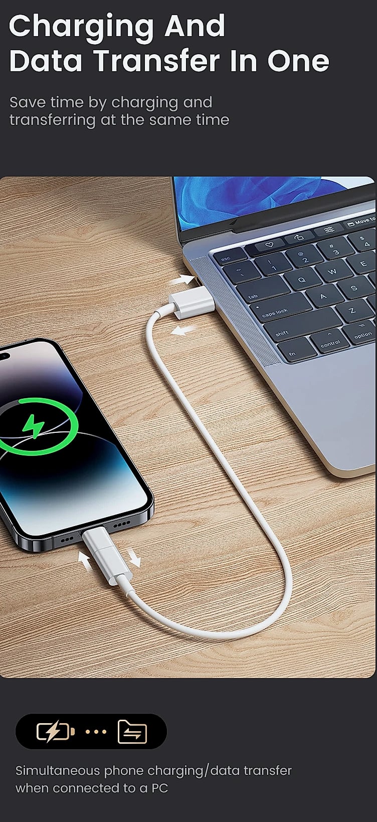 Olaf USB-C to Lightning Adapter for iPhone Fast Charging — parts overview