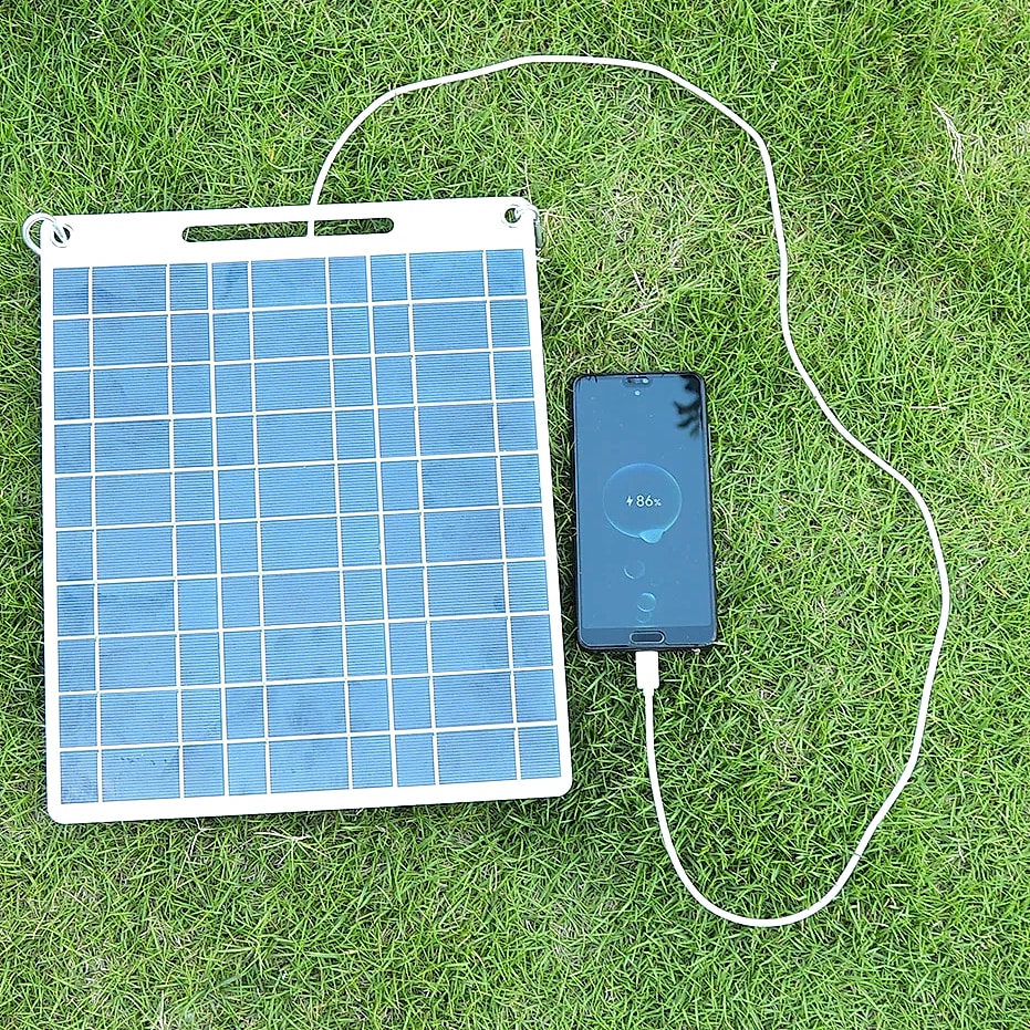 APWIKOGER 30W Solar Panel Portable 5V Phone Charger — parts overview