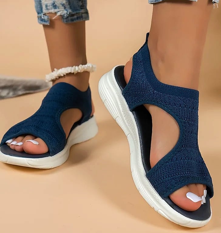 NAZSQ Women's Mesh Knitted Beach Sandals Wedge Roman Style — feature highlights