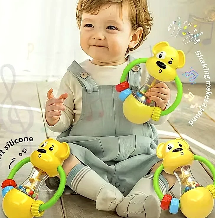 Dutora Soft Baby Grasping Ball Rattles Sensory Toy — package contents