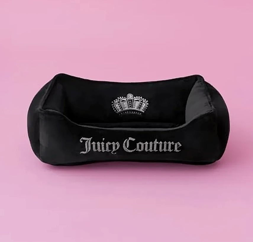 Crown Bling Small Pet Bed rose gold velvet orthopedic — side view