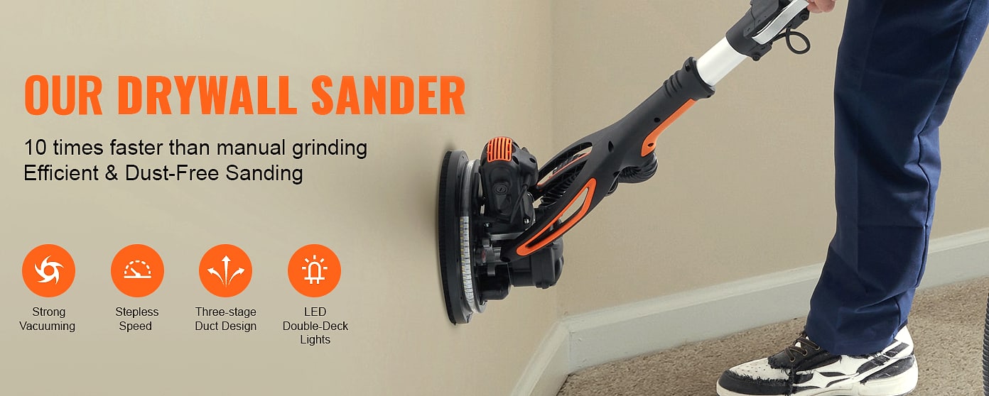 SucceBuy 900W Drywall Sander with Variable Speed Motor — assembled view