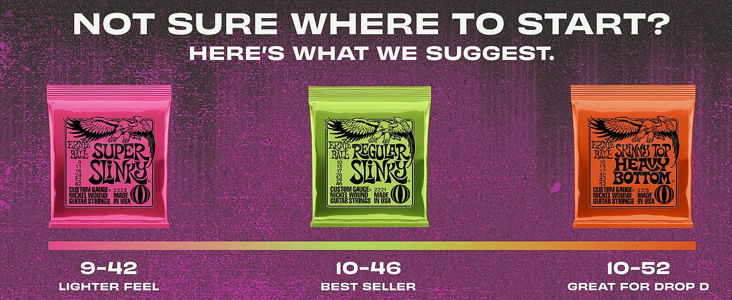 Ernie Ball Regular Slinky Nickel Wound Guitar Strings 10-46 — side view