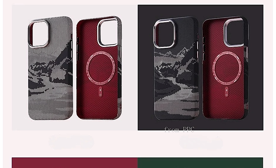 PPC Abstract Landscape MagSafe iPhone Case with Lens Shield — scale reference