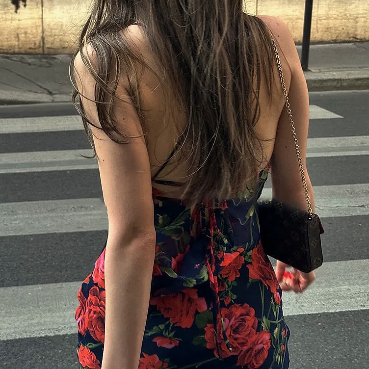 MsChuh Floral Spaghetti Strap Bodycon Maxi Dress — assembled view
