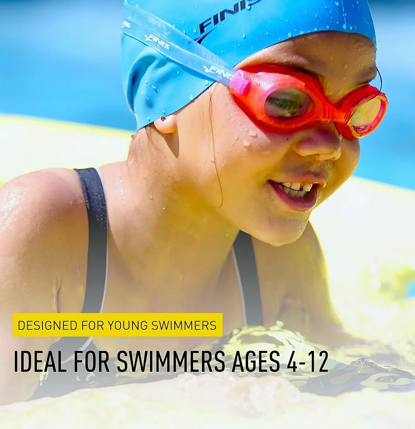 Kids Swim Goggles Ages 3-6, UV Protection & Anti-Fog — side view