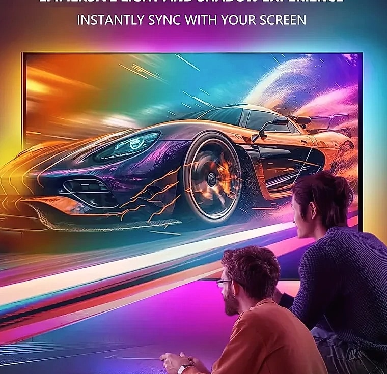 KcoiiFun RGBIC LED TV Backlight Strip with App Control — close-up details