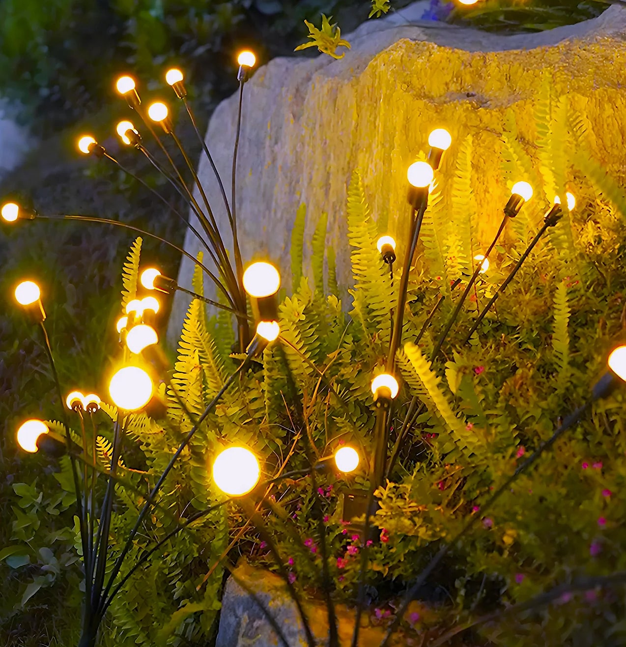 8-Head Solar Firefly Stake Lights, Outdoor Garden Decoration — package contents