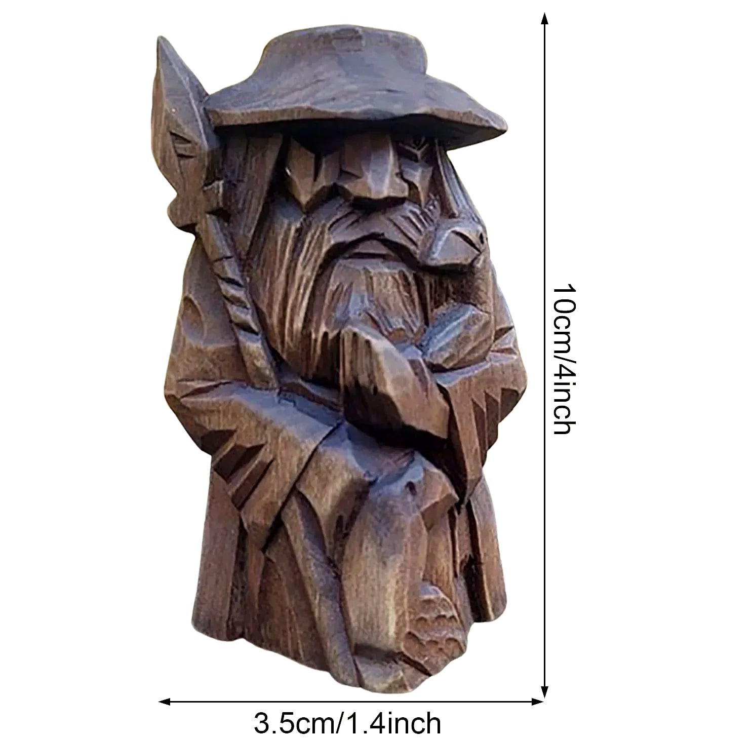 Norse Odin Viking Resin Statue with Spear Garden Ornament — side view