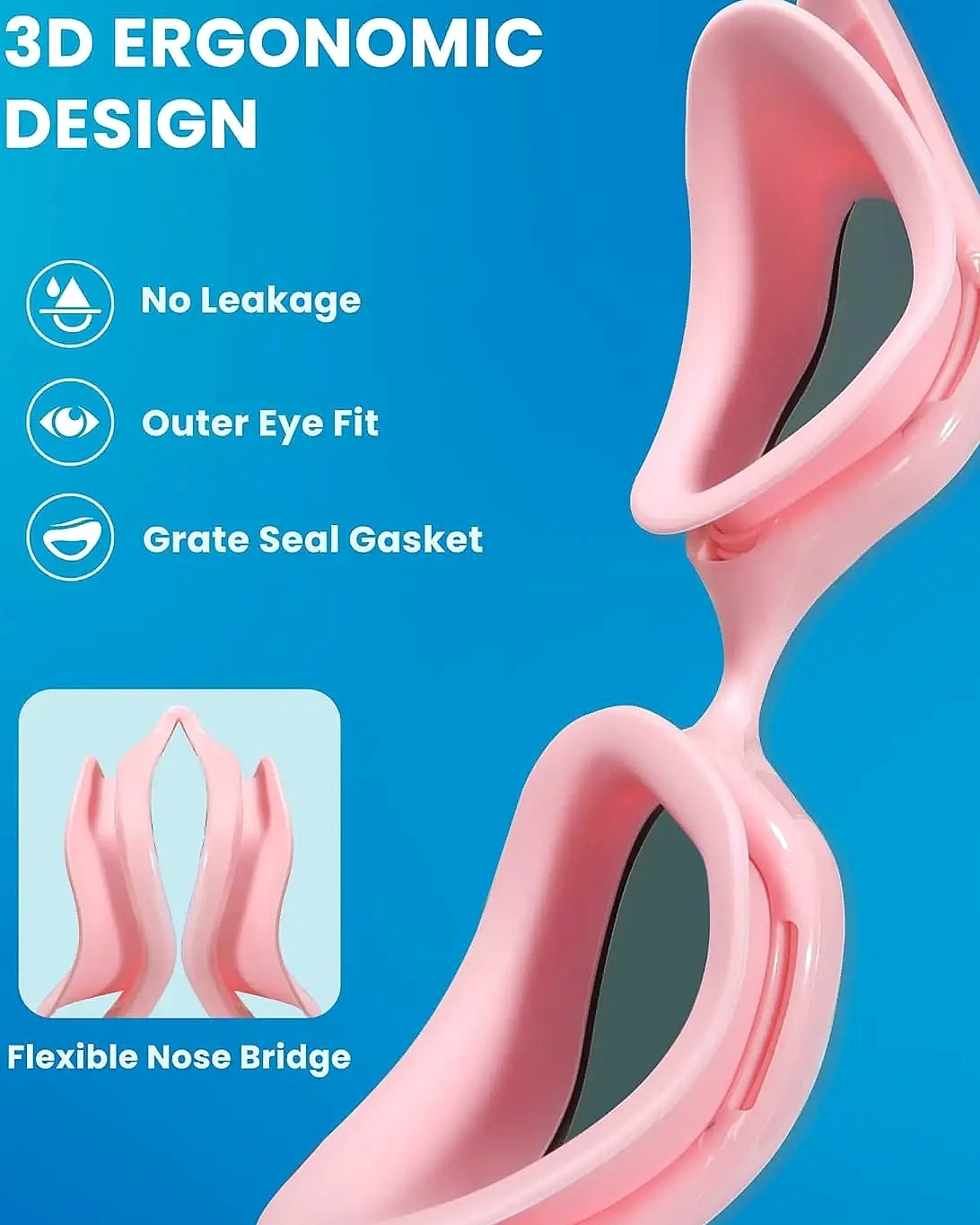 Polarized Swimming Goggles with UV400 Protection and — feature highlights