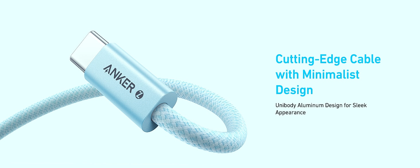 Anker Zolo USB-C to USB-C Cable 240W Fast Charging 6ft — side view