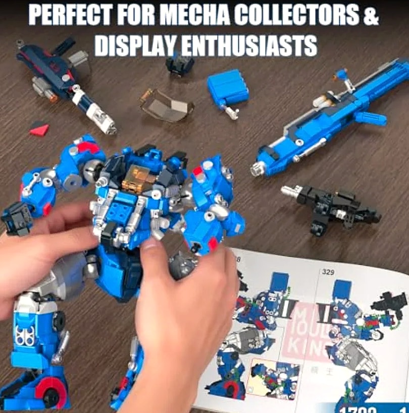 Mould King Mech Building Blocks Robot Model with Weapons — side view