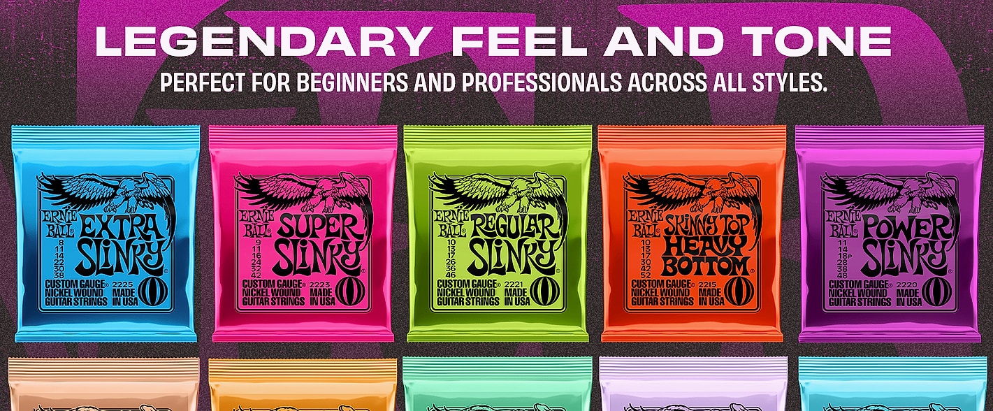Ernie Ball Regular Slinky Nickel Wound Guitar Strings 10-46 — scale reference