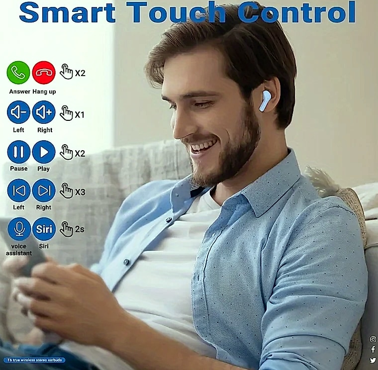 AHTOSKA Transparent Wireless Earbuds with LED Display — package contents