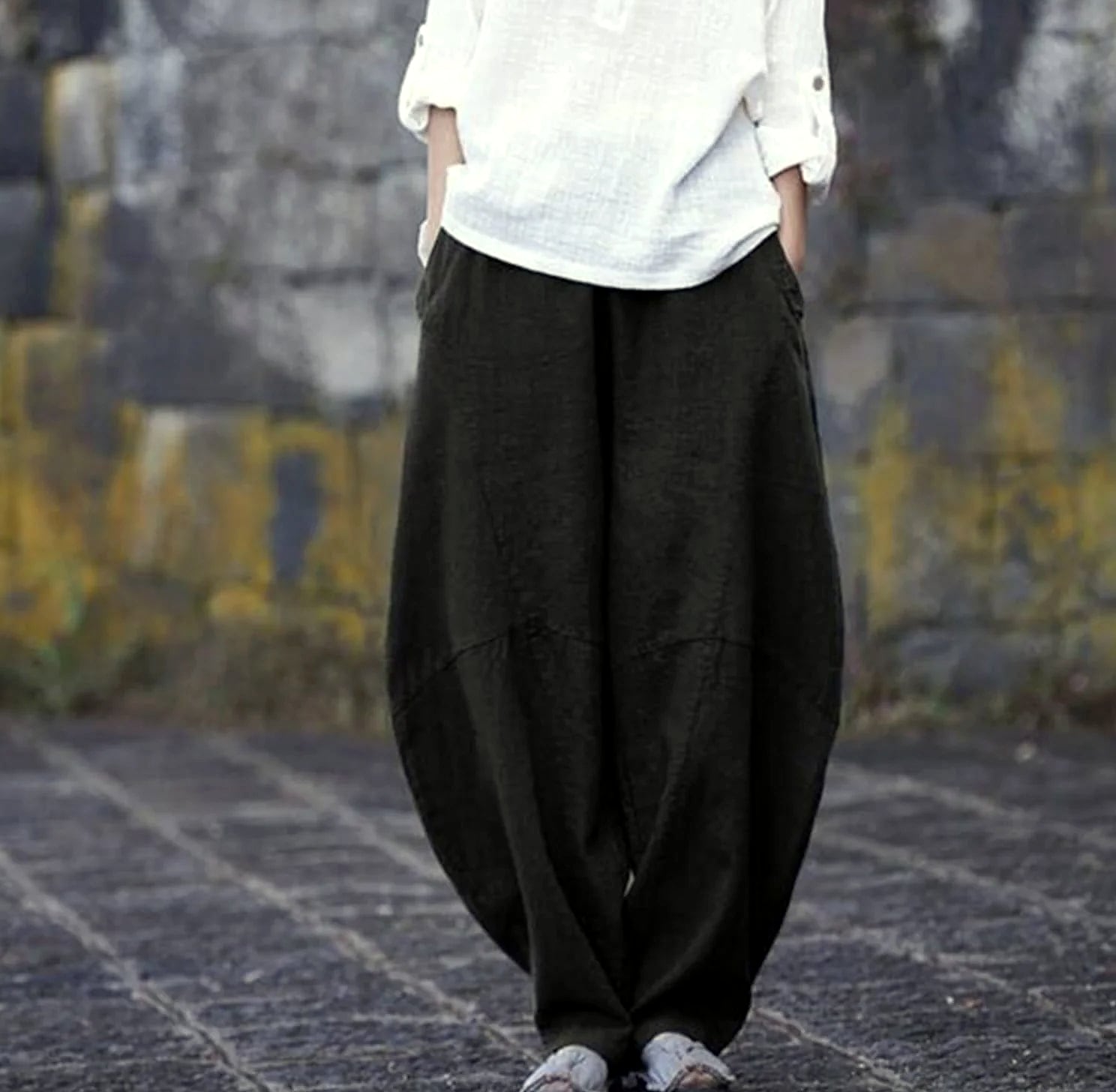 Aristarchus Cotton Linen Women's Cargo Pants Loose Fit — parts overview