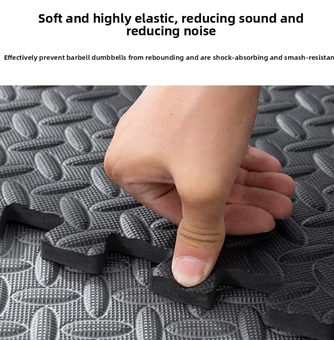 Foam Fitness Mat Tiles 8/16 Piece Non-Slip Floor Protection — assembled view