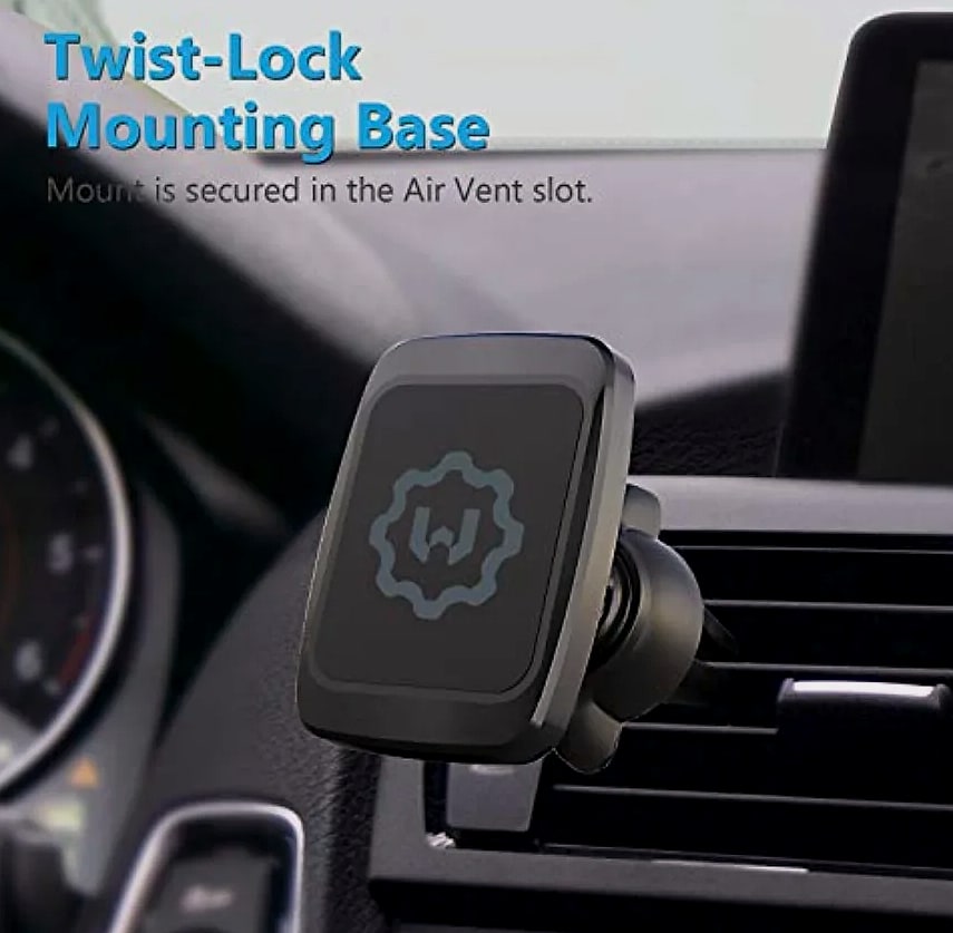 Magnetic Car Phone Holder with Air Vent Mount — scale reference