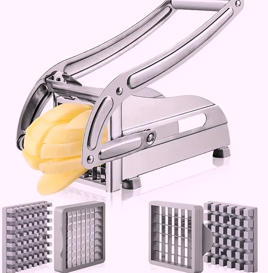 Stainless Steel Manual Vegetable Slicer with Square Blade — package contents