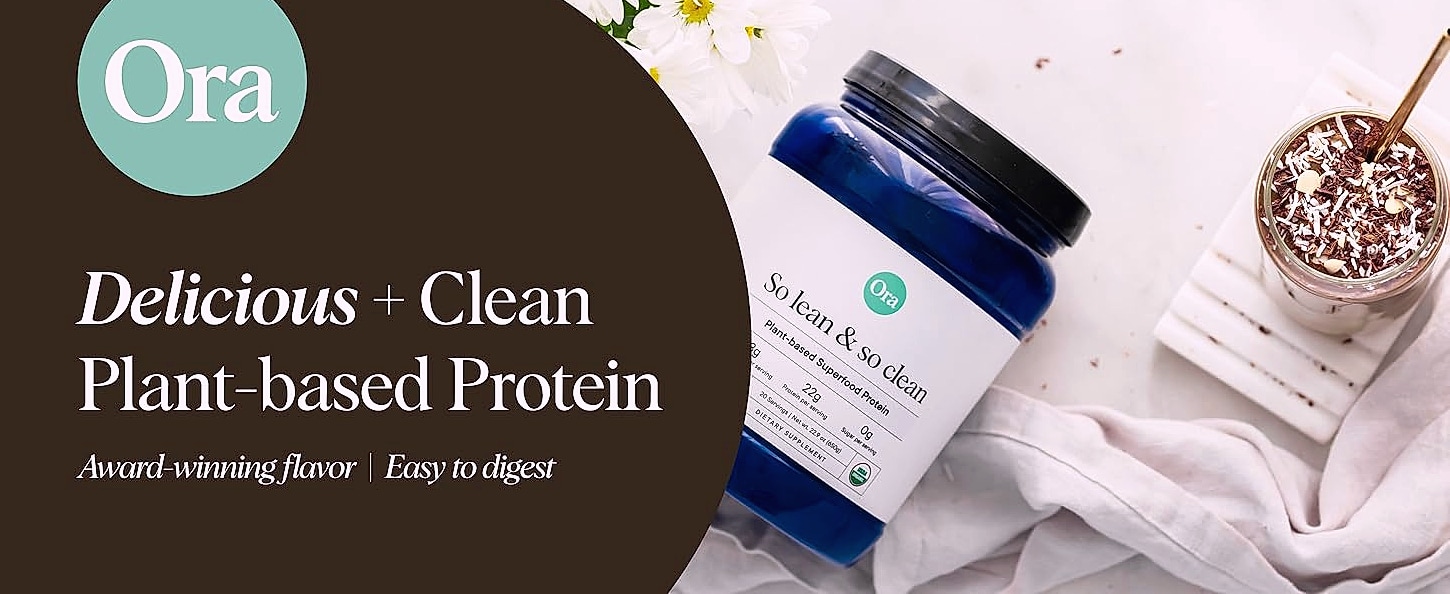 Ora Organic Vegan Protein Powder, 23g Plant Protein, — package contents