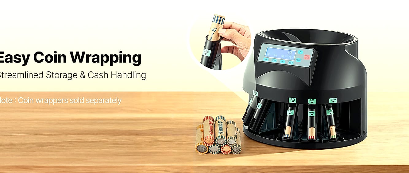 SucceBuy Automatic Coin Sorter Counter, 230-300/Min, LED — feature highlights