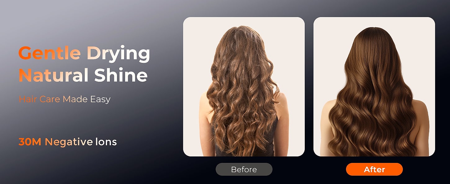 SHRATE Ionic Hair Dryer with Diffuser, 1800W Professional — assembled view